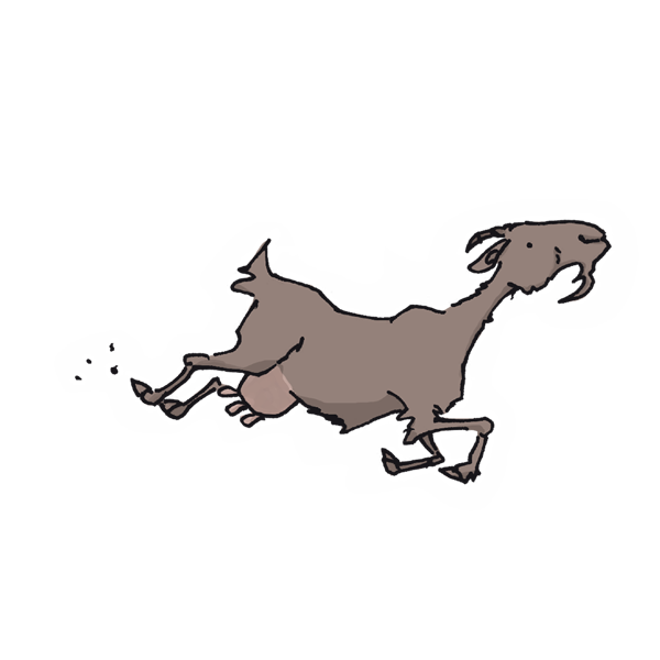 Chèvre dessinnée en train de courir